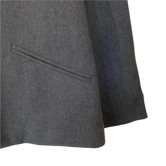 Lauren Ralph Lauren Gray Wool Jacket Blazer 6 Full Zip Mock Neck Vintage Classic - Picture 5 of 11